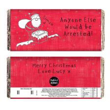 Personalised Purple Ronnie Santa Christmas 100g Milk Chocolate Bar